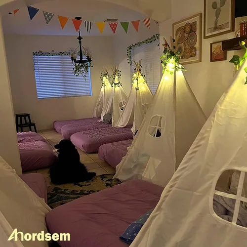 Vista 6 de Anordsem Guirnalda de luces de batería para interior: 6.88 pies/10 linternas LED de bolas de algodón, paquete de 2 – Iluminación acogedora de hadas