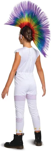 Vista 2 de Queen Barb Trolls Costume, Trolls World Tour Rainbow Barb Costume for Kids with Headpiece