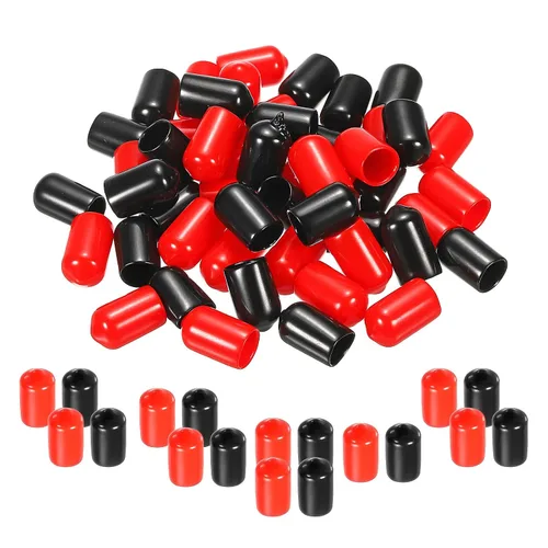 Vista 35 de MECCANIXITY 50 unids tapas de goma Surtido de 0.079 in PVC vinilo tornillo rosca protector para tornillo tornillo negro rojo