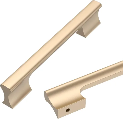Vista 14 de Asidrama - Paquete de 10 manijas de gabinete de cocina color oro cepillado de 3 pulgadas (76mm), accesorios dorados para gabinetes de cocina