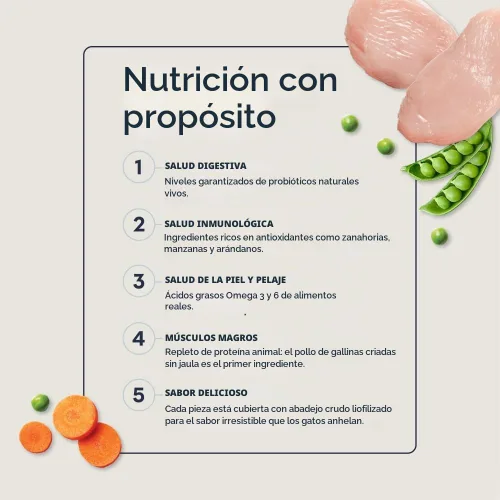 Vista 3 de Instinct Original - Alimento seco para gatos, Chicken Croquetas crudas con pollo sin jaula para músculos fuertes, salud digestiva y piel y pelaje