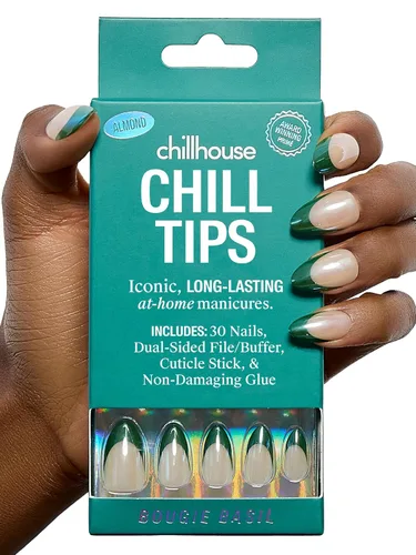 Vista 14 de Chillhouse - Kit de uñas a presión con punta francesa Chill Tips, Bougie Barre (almendra) - 30 formas y tamaños de uñas - 2 semanas de uso - Ajuste