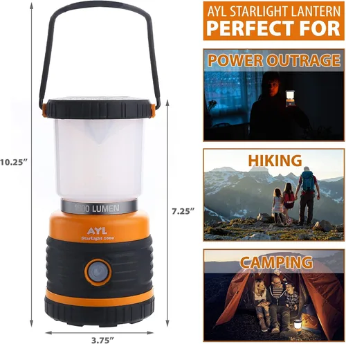Vista 4 de Linterna LED para campamento recargable, 1800 lúmenes, 4 modos de luz, banco de energía de 4400 mAh, impermeable IP44, linterna perfecta