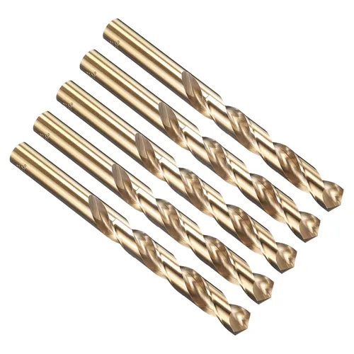 Vista 210 de PATIKIL Broca Jobber de 0.039 in, vástago recto M35 cobalto 5% acero de alta velocidad 135° acabado dorado para metal duro de acero inoxidable - 2