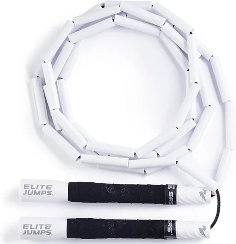 Vista 5 de Elite Jumps - Cuerda de saltar con cuentas pesadas - Cuerda de saltar con peso de 6.5 onzas para mujer - Duradero y resistente - Cuerda ajustable
