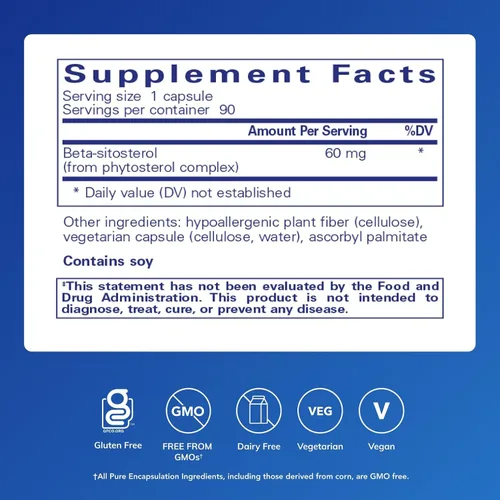 Vista 2 de Pure Encapsulations Beta-Sitosterol Suplemento para el flujo urinario y la salud* 90 cápsulas