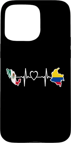 Vista 31 de iPhone 16 Bandera de Colombia Mexicana - Funda de latidos del corazón de Colombia Mexicana