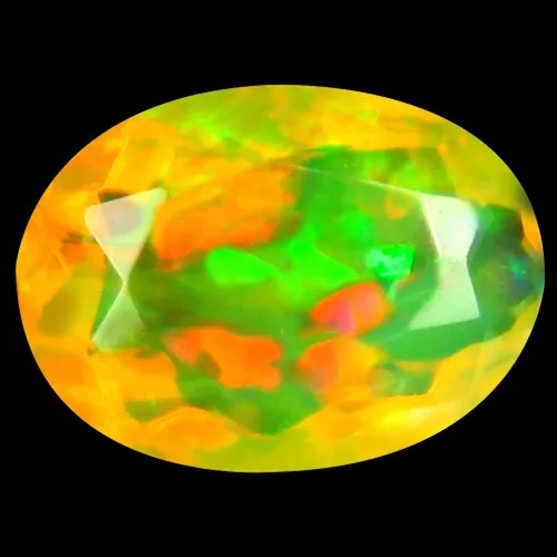 Vista 2 de 1.66 ct Corte ovalado (0.433 x 0.315in) Sin calentamiento Etiopía Transparente, Calidad Etiopía Welo Ópalo Arcoiris Precioso Piedra Preciosa Suelta
