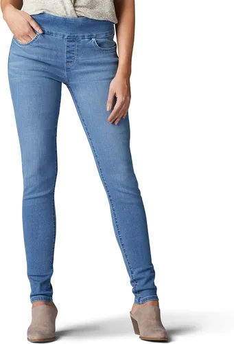 Vista 5 de LEE - Pantalones de mezclilla ajustados y de pierna delgada para mujer Negro