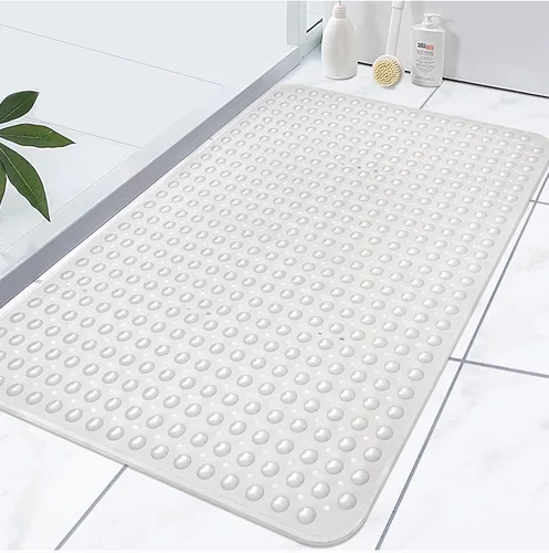 Vista 9 de Yonala - Tapete de ducha extra grande, antideslizante de 47.2 x 31.5 pulgadas para ducha interior con orificio de drenaje y ventosas, tapete