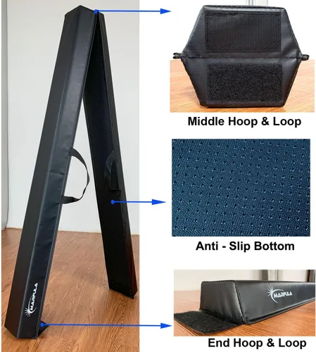 Vista 5 de MARFULA Balance Beam - Equipo de gimnasia de suelo plegable para niños, base antideslizante - de 6 a 10 pies para uso en gimnasio en casa
