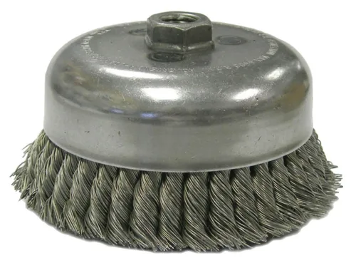 Vista 7 de Weiler 13286 Cepillo de alambre de alambre de una hilera de 2-3/4 pulgadas, relleno de acero de 0.020 pulgadas, tuerca UNC de 5/8"-11, fabricado