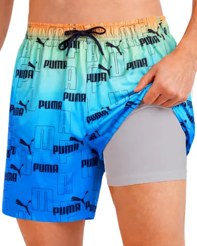 Vista 7 de PUMA Traje de baño para hombre, secado rápido, rendimiento atlético, entrepierna de 8 pulgadas, con forro de compresión de malla