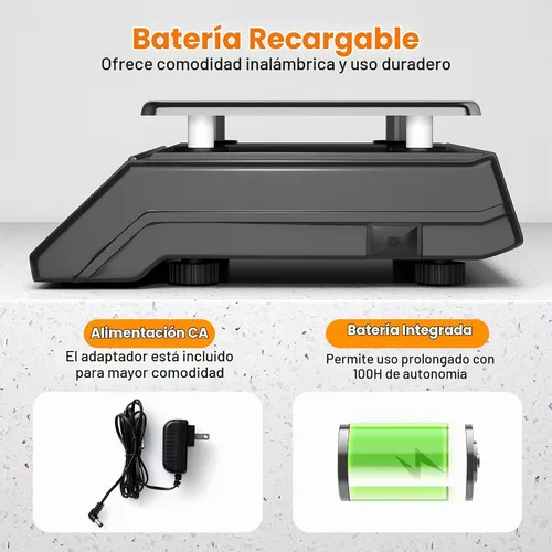 Vista 8 de Goplus Báscula de cálculo de precios de 88 lb/40 kg, báscula digital comercial de alimentos con función de conteo, plataforma de acero inoxidable