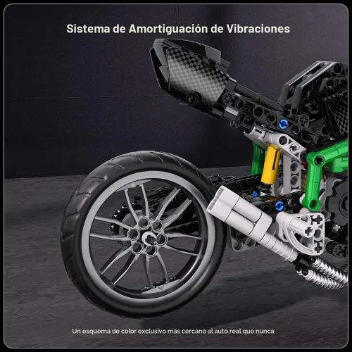 Vista 5 de Conjuntos de construcción de kits de modelo de motocicleta Mould King, kit de construcción de modelo de bicicleta 23002, juguetes de construcción