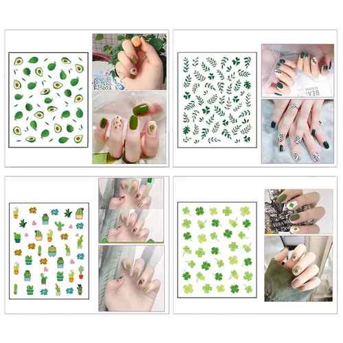 Vista 5 de 16 hojas de calcomanías de uñas para niños, lindas calcomanías autoadhesivas para niñas y mujeres, diseños 3D, accesorios de manicura