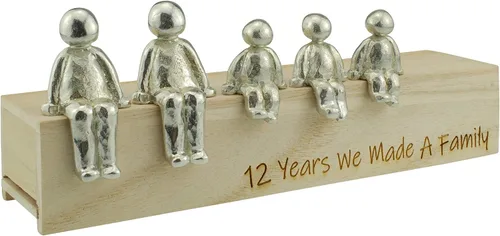 Vista 5 de Idea para el 12º aniversario – 12 años que hicimos un adorno de metal familiar – Elige tu combinación familiar (1 niño)