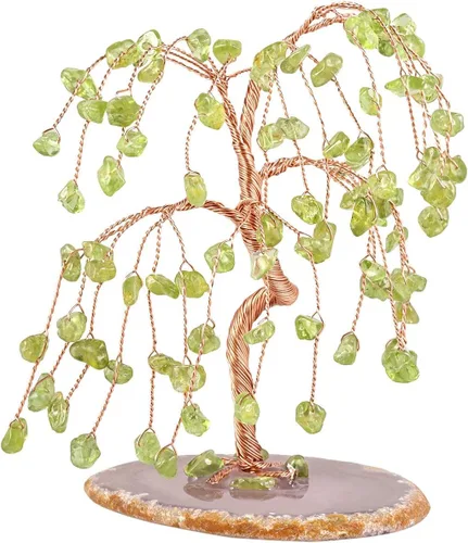 Vista 8 de Rockcloud Árbol de cristal de amatista, cuarzo rosa y aguamarina para decoración de oficina en casa, ágata natural, base de geoda bonsái, árbol