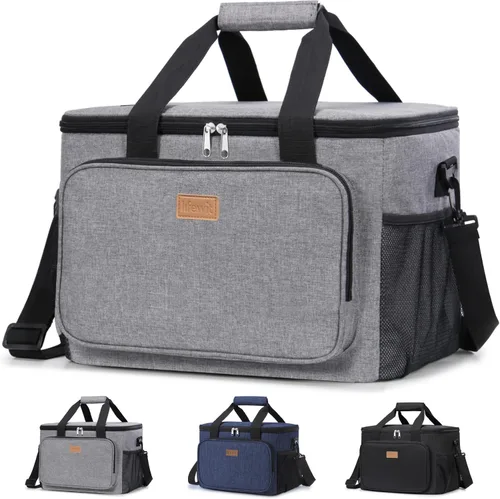 Vista 37 de Lifewit Lonchera mediana aislada, suave y refrigerante, para adultos, hombres y mujeres, color negro, 12 latas (9L)