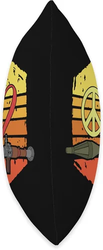 Vista 2 de Bazooka Missile Rocket Launcher Bazooka Peace Love Throw Pillow, 16x16, Multicolor