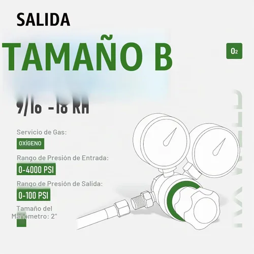 Vista 2 de RX WELD Regulador de oxígeno Medidores de gas de soldadura CGA 540 Entrada Oxy para kit de corte de antorcha estilo V, mango de PC