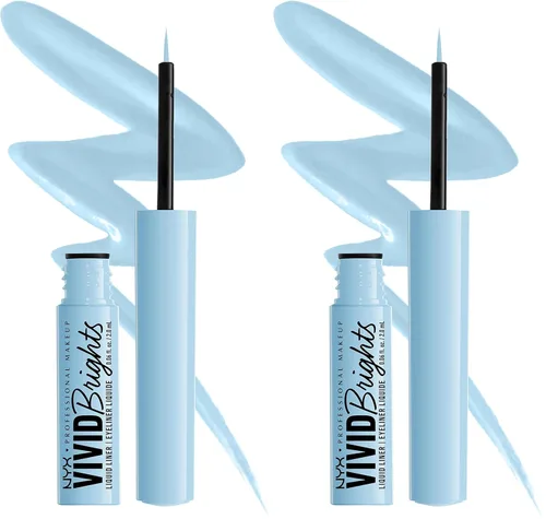 Vista 17 de NYX PROFESSIONAL MAKEUP Vivid Brights - Delineador líquido resistente a las manchas con punta precisa, Cobalt Crush 05 Cobalt Crush