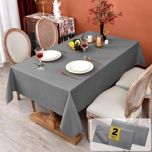 Vista 31 de MEANMOY Mantel cuadrado de poliéster lavable, resistente al agua y a las manchas, de 210 GSM, de 54 x 54 pulgadas, mantel de mesa rectangular sin