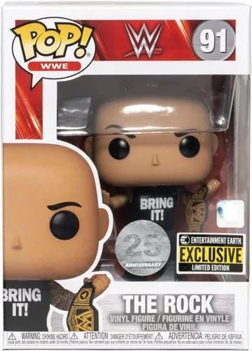 Vista 2 de POP WWE The Rock with Championship Belt Pop! Figura de vinilo – Exclusivo de Entertainment Earth