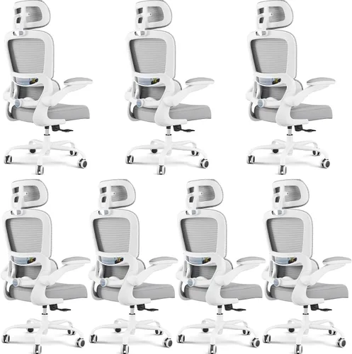 Vista 43 de TRALT - Silla de oficina ergonómica con soporte lumbar, color beige, 1
