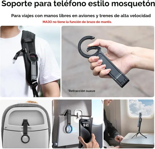 Vista 2 de ULANZI MA30 - Soporte magnético de trípode para iPhone - Maglock de aluminio para teléfono inteligente, mini trípode de bolsillo, soporte