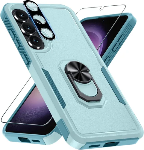 Vista 20 de Compatible con Samsung Galaxy S24/S25 Funda con Protector de Pantalla de Vidrio Templado, Resistente a Prueba de Golpes de Servicio Pesado Funda