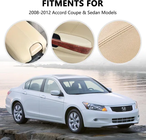 Vista 3 de Funda para consola central y reemplazo de reposabrazos de paneles de puerta delantera para Honda Accord 2008 2009 2010 2011 2012 Beige