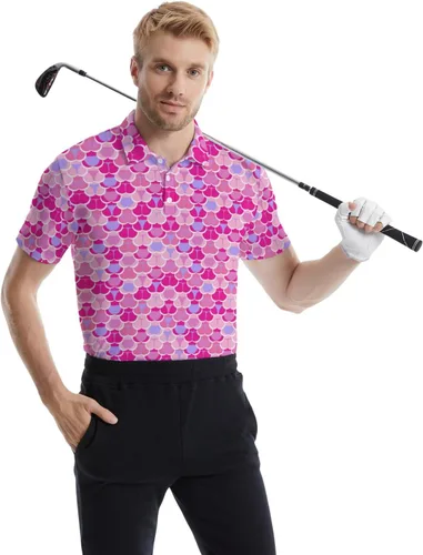 Vista 4 de Camisas polo divertidas para hombre de los años 80, camisas de golf de secado rápido que absorben la humedad, divertidas camisas polo de golf