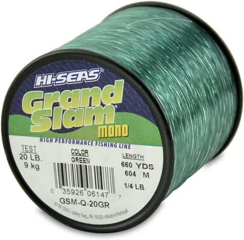 Vista 47 de HI-SEAS Línea de pesca de monofilamento Grand Slam - Fuerte y resistente a la abrasión en transparente, rosa, verde, azul humo, amarillo Amarillo