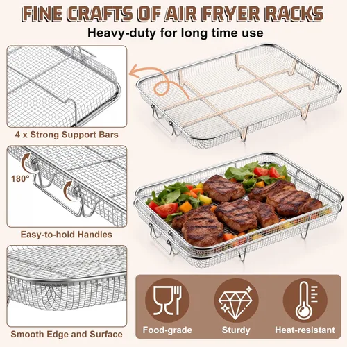 Vista 3 de P&P CHEF Cesta para freidora de aire de 15.4 pulgadas para horno, estante