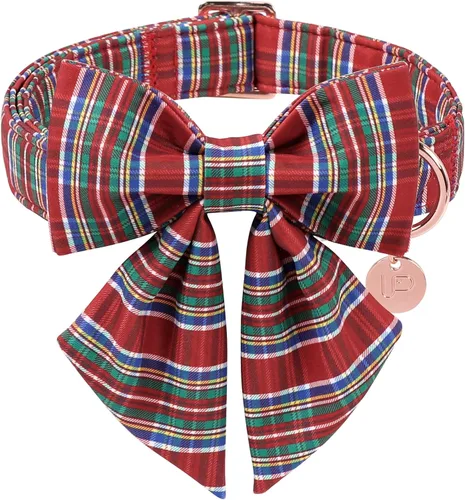 Vista 14 de Collar patriótico para perro con pajarita, collar de perro con lazo del 4 de julio, collar de bandera estadounidense para cachorros, machos