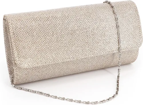 Vista 18 de Naimo - Deslumbrante bolsa pequeña de solapa, con cadena desmontable para eventos nocturnos.