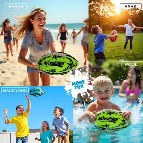 Vista 5 de Hydro Water Football - 9.25-Inch Mesh Outer with Rubber Bladder for All Ages - Pool, Lake, Beach Play Textured Grip with Real Laces Includes