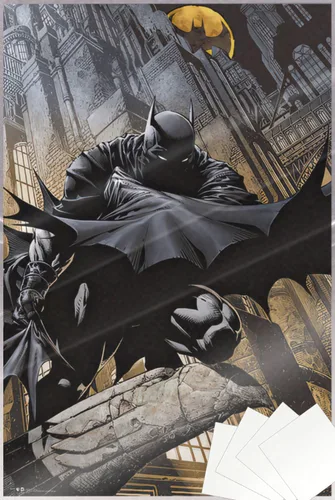 Vista 8 de Batman - Póster de DC Comics (El caballero oscuro agachado en gárgola) (tamaño: 24 x 36 pulgadas) (póster laminado)