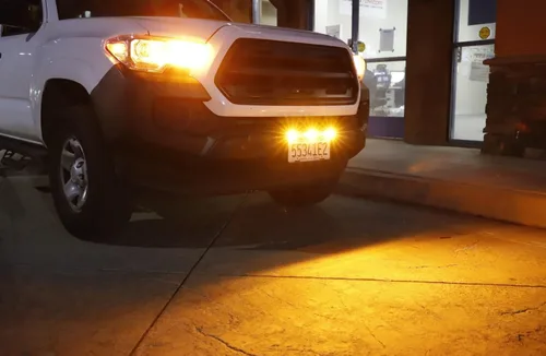 Vista 5 de iJDMTOY Kit de luz de conducción de 3 puntos LED ámbar estilo Raptor, ajuste universal compatible con todos los camiones, SUV, RV