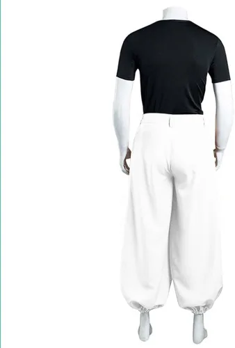 Vista 3 de QAHEART Disfraz de cosplay de Fushiguro Toji, conjunto completo de Fushiguro Toji Anime Cosplay traje negro de manga corta