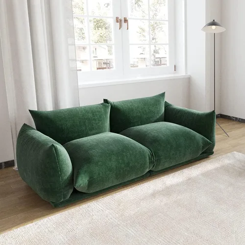 Vista 16 de JACH Mid-Century - Sofá modular moderno de felpilla para sala de estar, sofás minimalistas profundos de 3 asientos con cojín grueso, muebles cómodos