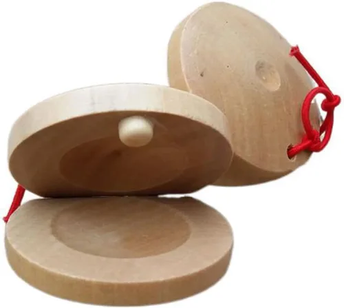 Vista 2 de Castañuelas de madera para instrumentos musicales - Dedos adultos (10 piezas)