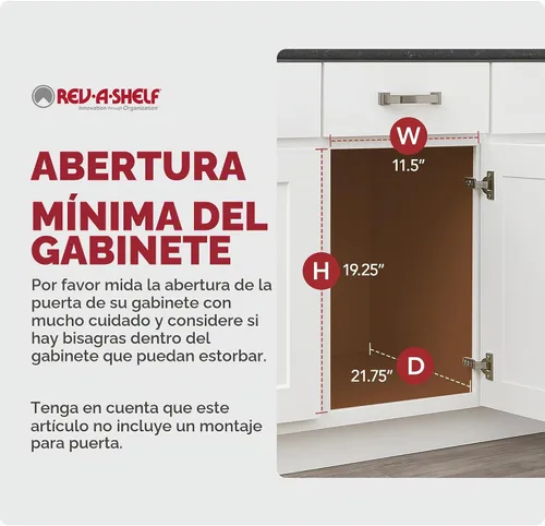 Vista 4 de Cesto de basura doble y extraíble RV V-15KD-18CS de Rev-A-Shelf Negro