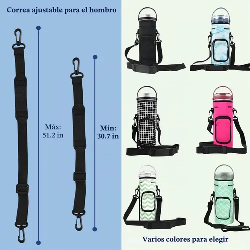 Vista 7 de Funda de almacenamiento para licuadora portátil Ninja Blast con correa para el hombro y bolsillo para accesorios Compatible con Ninja Negro