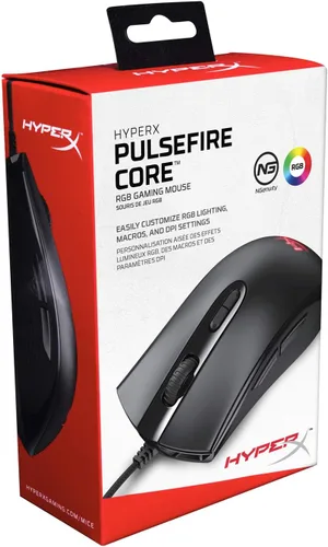 Vista 5 de HyperX Pulsefire Core - Mouse RGB para juegos efectos de luz RGB controlados por software y personalización macro sensor Pixart 3327 de hasta 6200