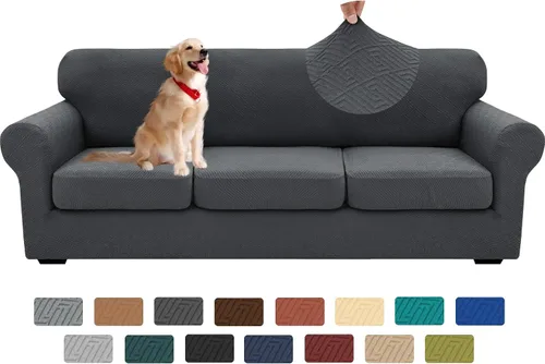 Vista 62 de XINEAGE Funda de diván para sofá en forma de L, fundas de sofá modular para mascotas, funda de asiento de sofá antideslizante lavable, fundas