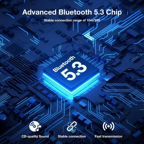 Vista 2 de Adaptador Bluetooth 5.3 Transmisor/receptor 2 en 1 Mini inalámbrico con cable de audio de 0.138 in, adaptador Bluetooth adaptativo AptX de doble