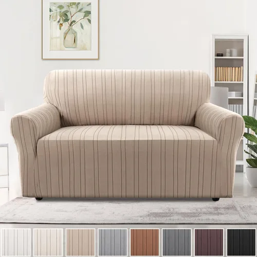 Vista 9 de H.VERSAILTEX Fundas de Loveseat de Alta Elasticidad, Funda de Sofá de 1 Pieza Antideslizante con Parte Inferior Elástica, Fundas de Sofá Gruesas