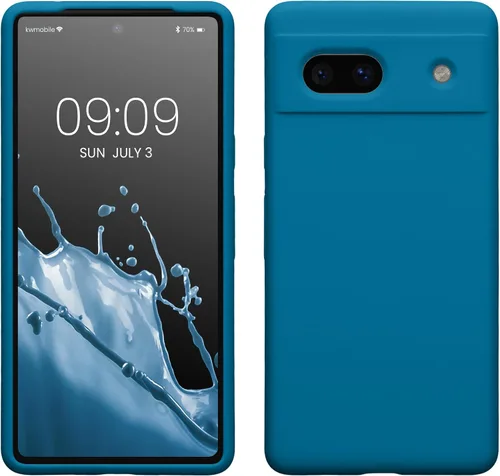 Vista 161 de kwmobile Funda Compatible con Google Pixel 6 Pro - Funda de Teléfono de Silicona TPU con Acabado Suave - Azul Caribe